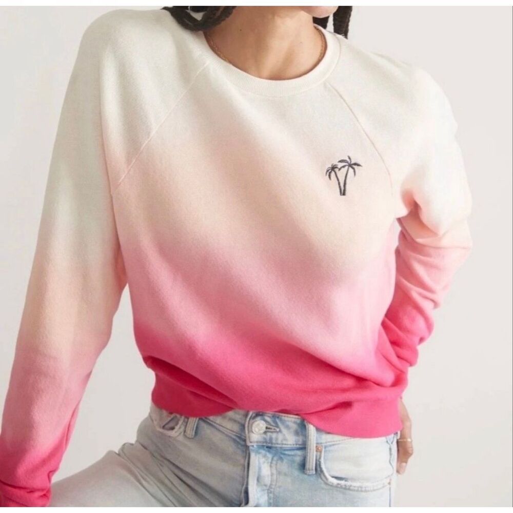 Marine Layer Ombré Vintage Terry Sweatshirt Size Medium Pink Beach Casual